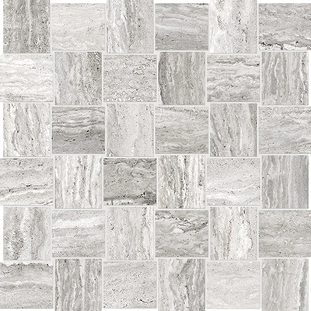 2 X 2 In Basketweave Precept Ice Matte Glazed Porcelain Mosaic