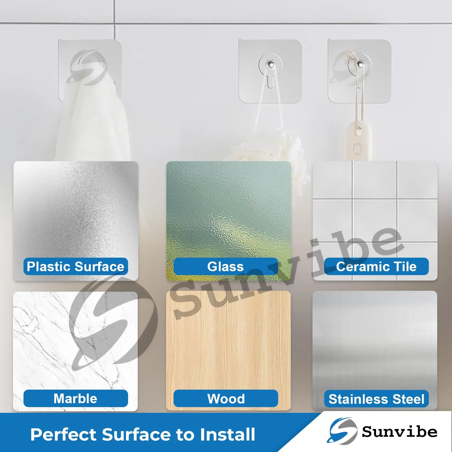 Adhesive Nail Wall Hooks for Hanging Kitchen Household and Bathroom Accessories (Pack of 10)