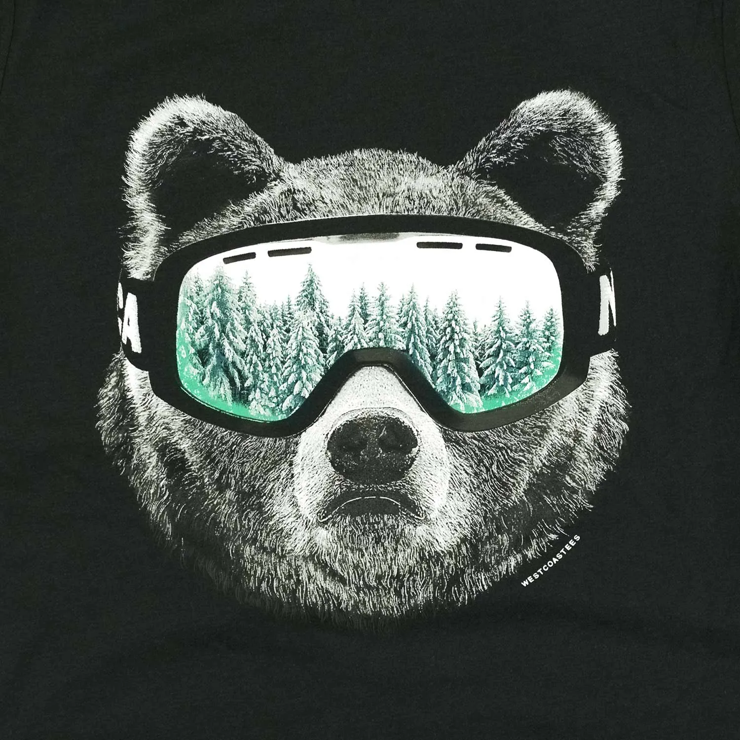 Adult Unisex Ski Bear Graphic Tee
