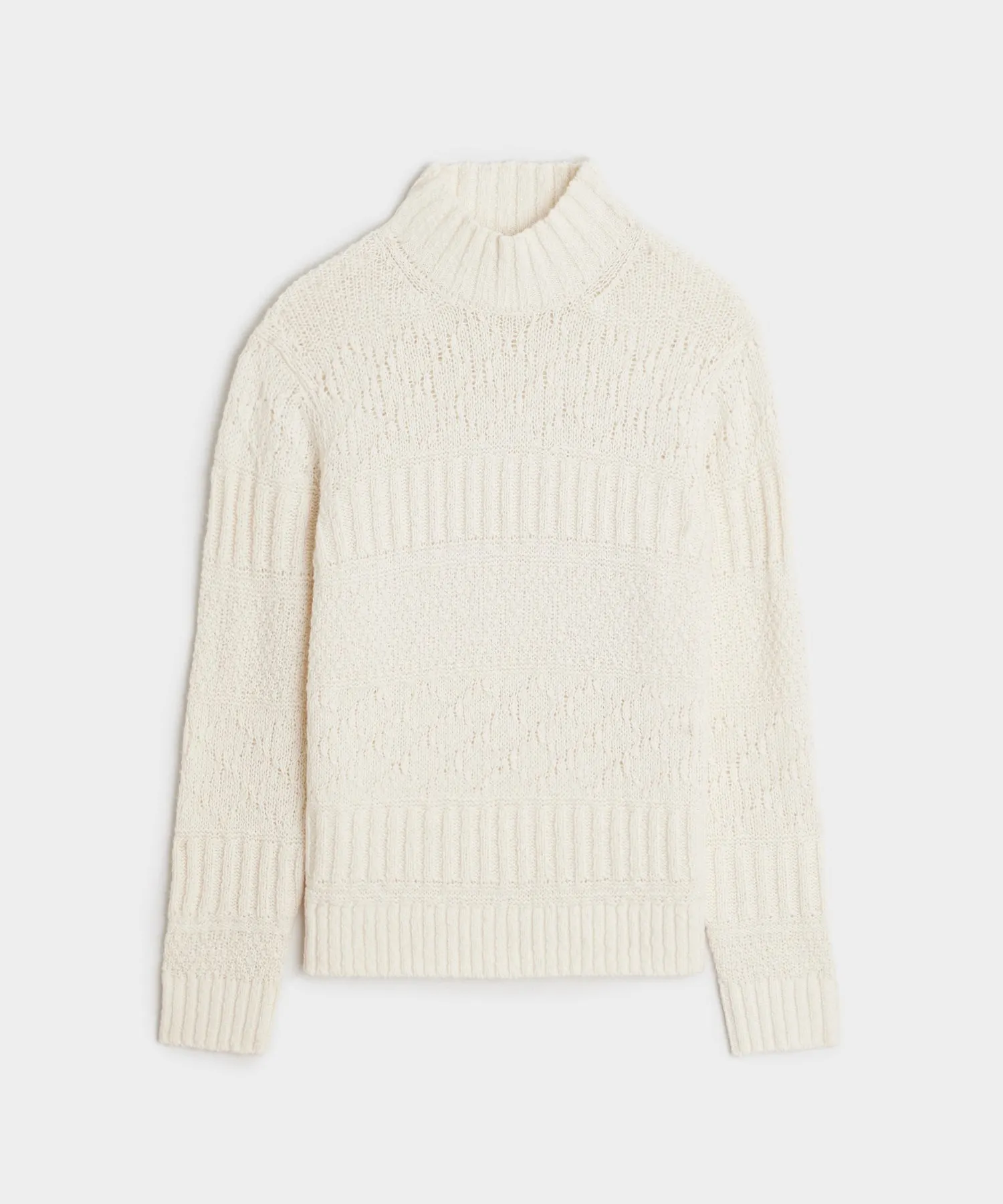 Aran Funnel Neck Sweater