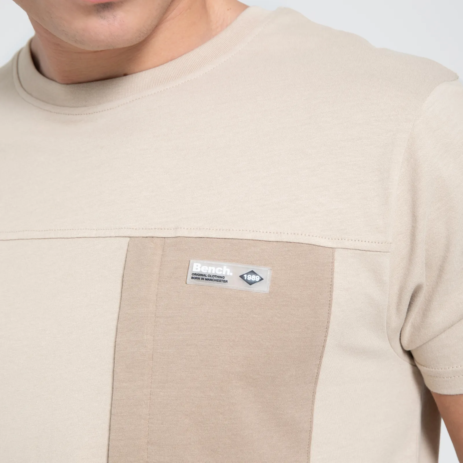 Bench Mens Algoda Crew Neck Short Sleeve Pocket T Shirt
