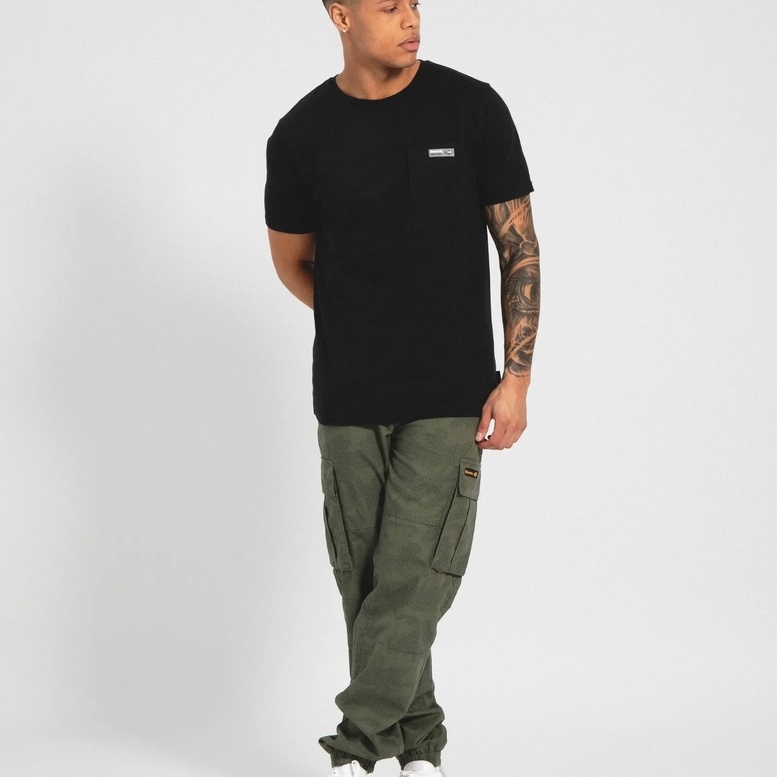 Bench Mens Algoda Crew Neck Short Sleeve Pocket T Shirt