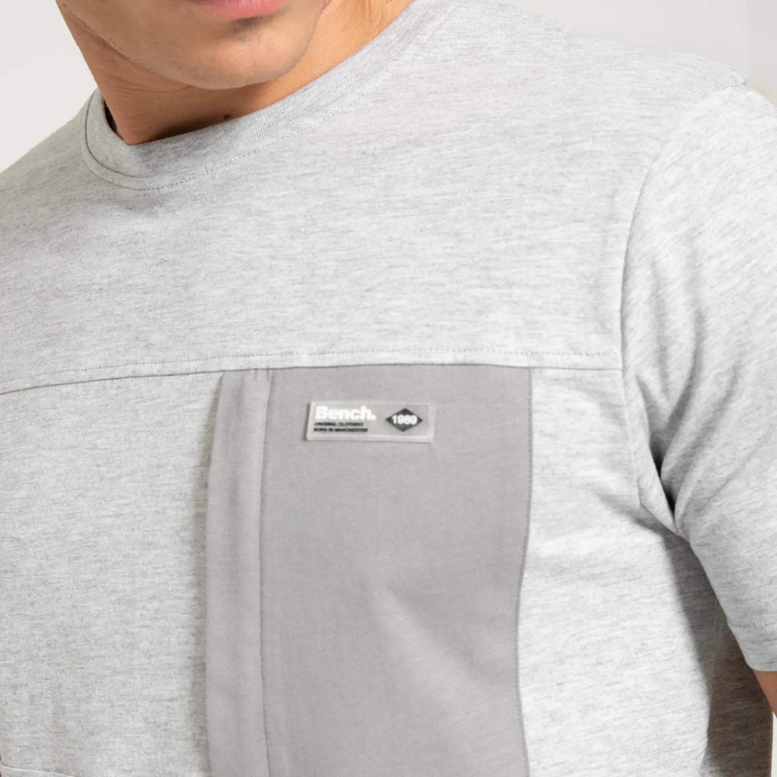 Bench Mens Algoda Crew Neck Short Sleeve Pocket T Shirt