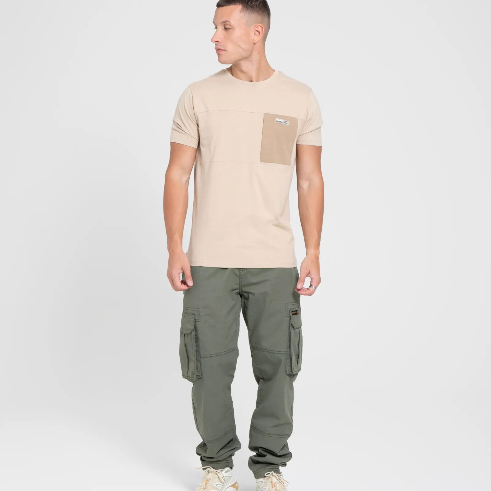 Bench Mens Algoda Crew Neck Short Sleeve Pocket T Shirt