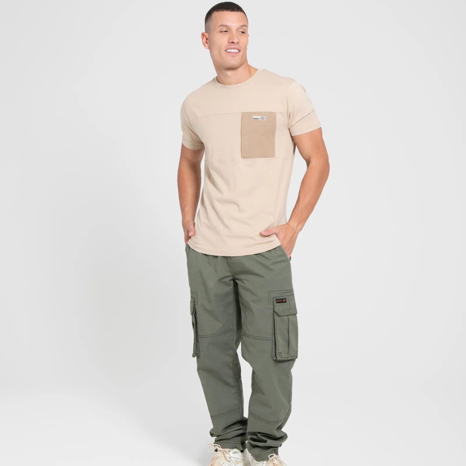 Bench Mens Algoda Crew Neck Short Sleeve Pocket T Shirt