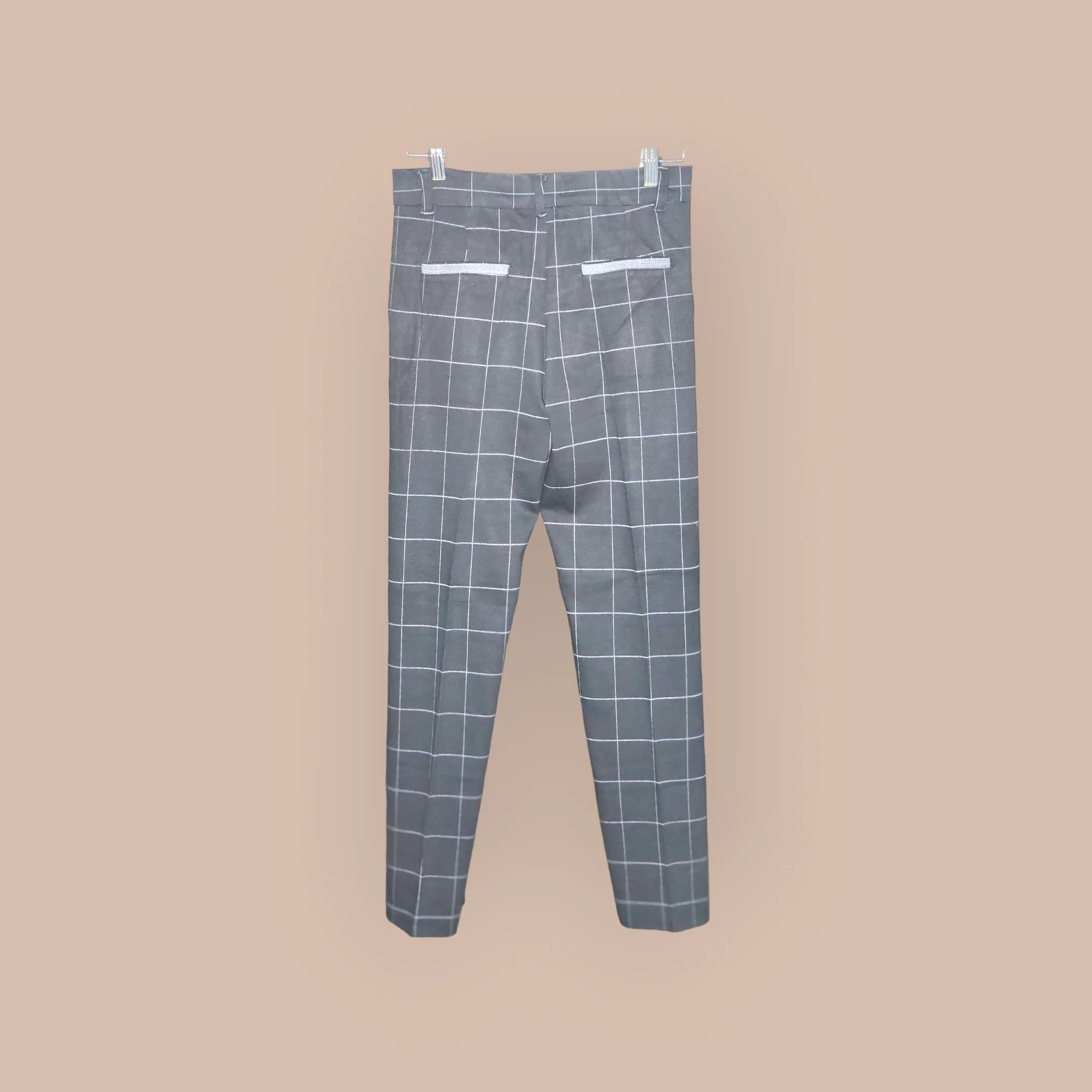 Black Big Checks Pants
