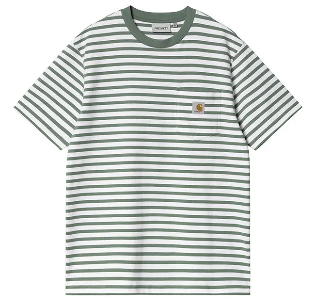 Carhartt WIP Mens S/S Seidler Pocket T Shirt Seidler Stripe Park