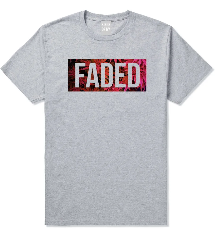 Faded Red and Pink Marijuana Weed T-Shirt