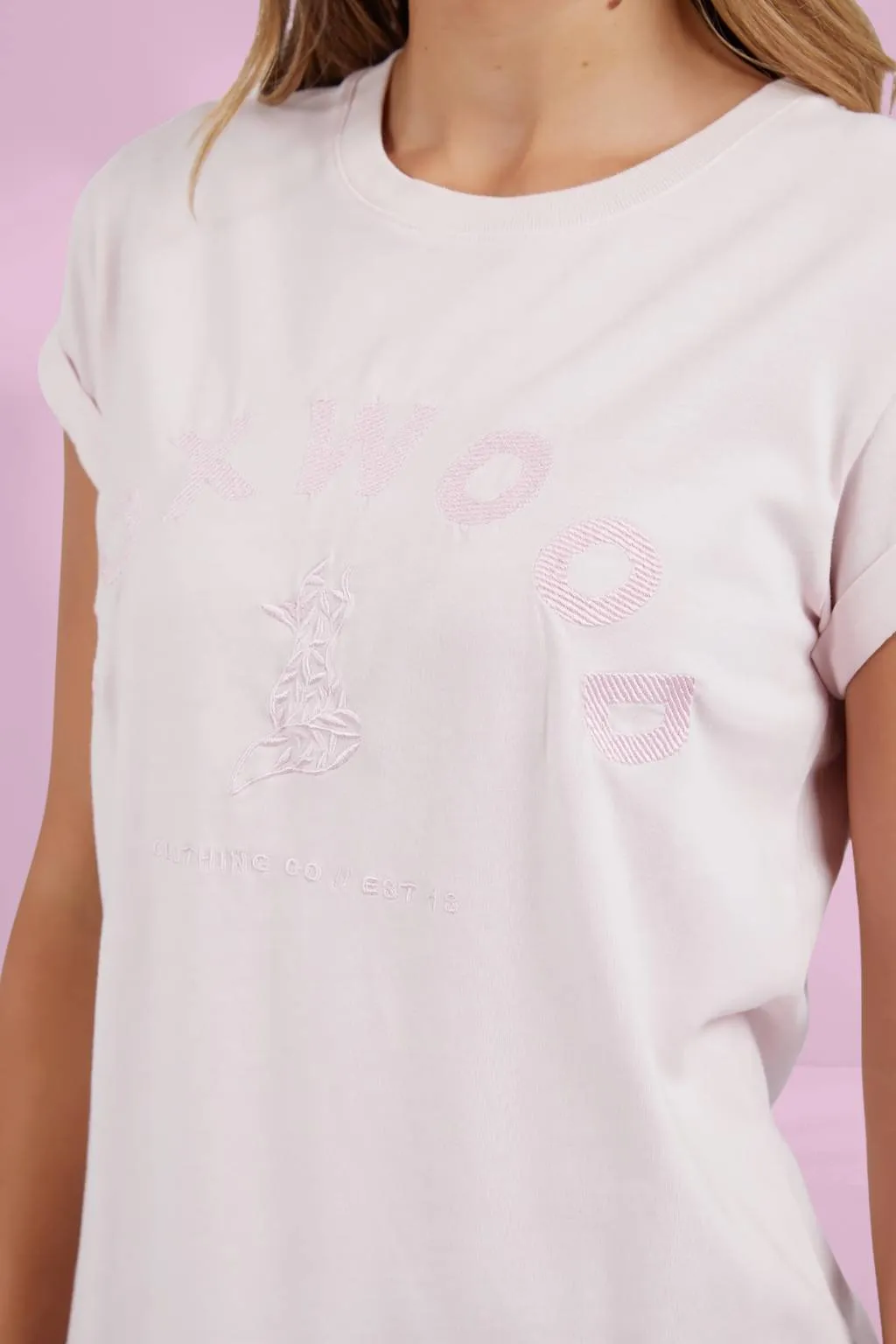 Foxwood Effortless Tee Barely Pink