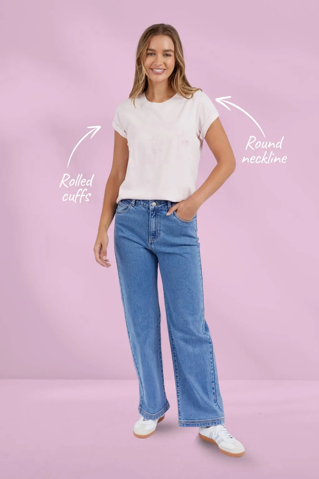 Foxwood Effortless Tee Barely Pink