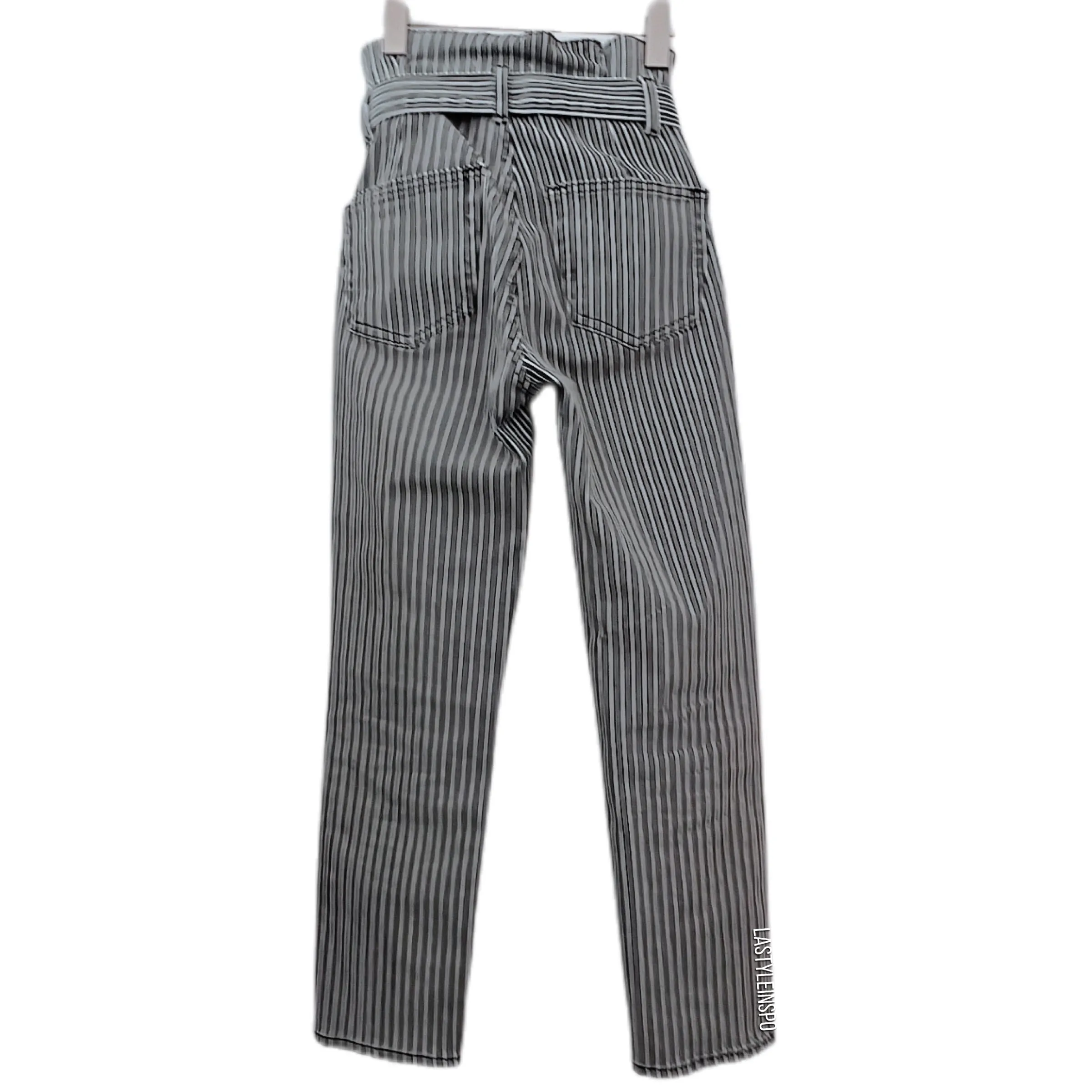 FRAME Stripped Casual Pants Ruffled High Wasted Size 24