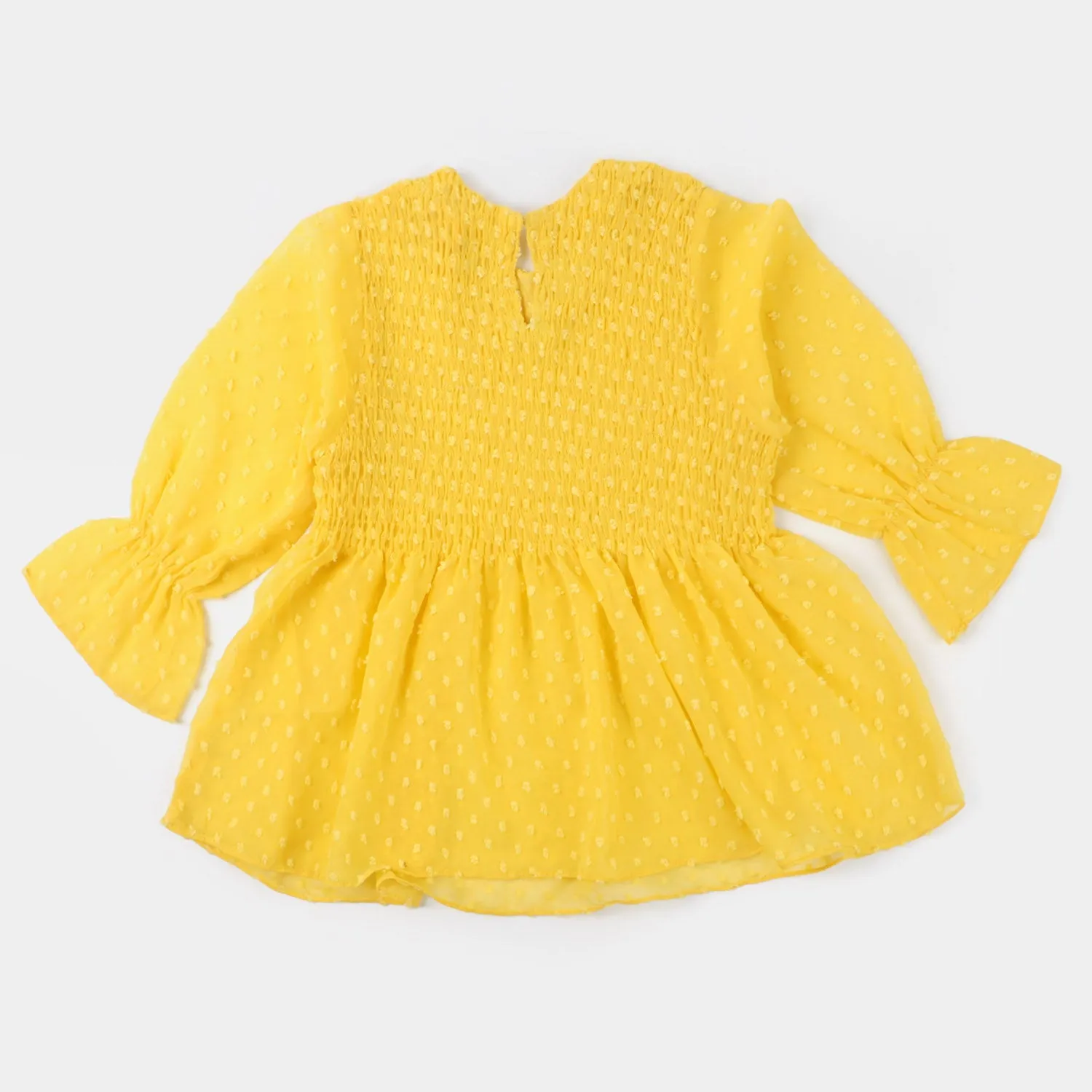 Girls Chiffon Casual Top Smoke - Yellow