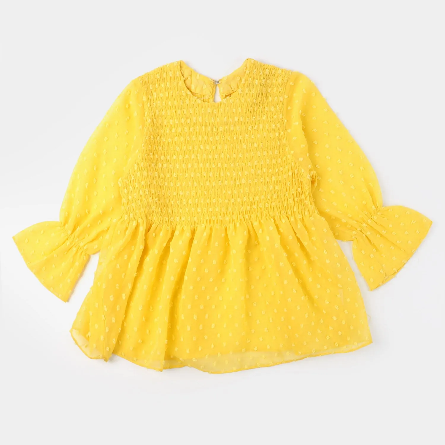 Girls Chiffon Casual Top Smoke - Yellow