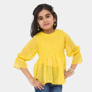 Girls Chiffon Casual Top Smoke - Yellow