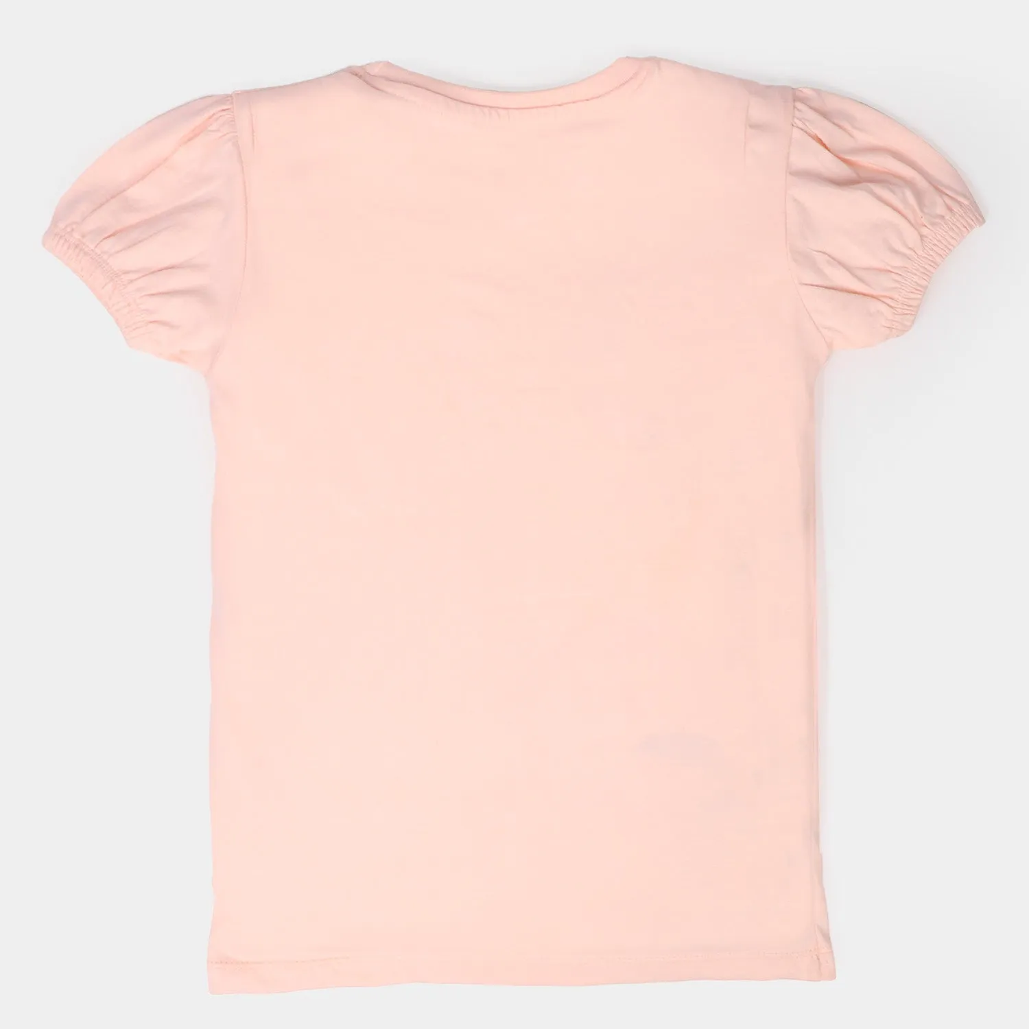 Girls Cotton T-Shirt Love Soul - Peach