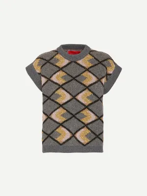 Half Light Gilet in Jacquard Grey