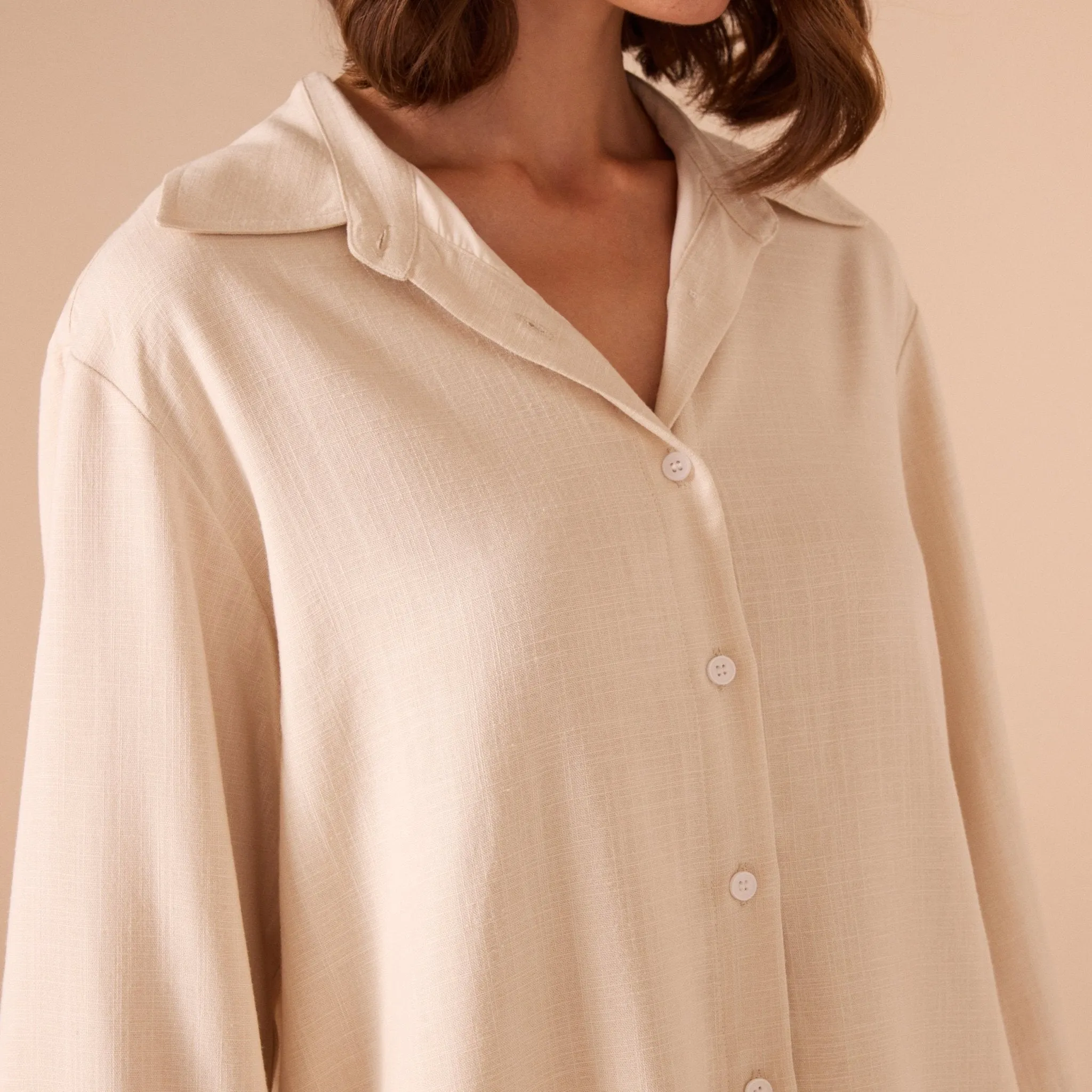 Long sleeve oversize linen shirt
