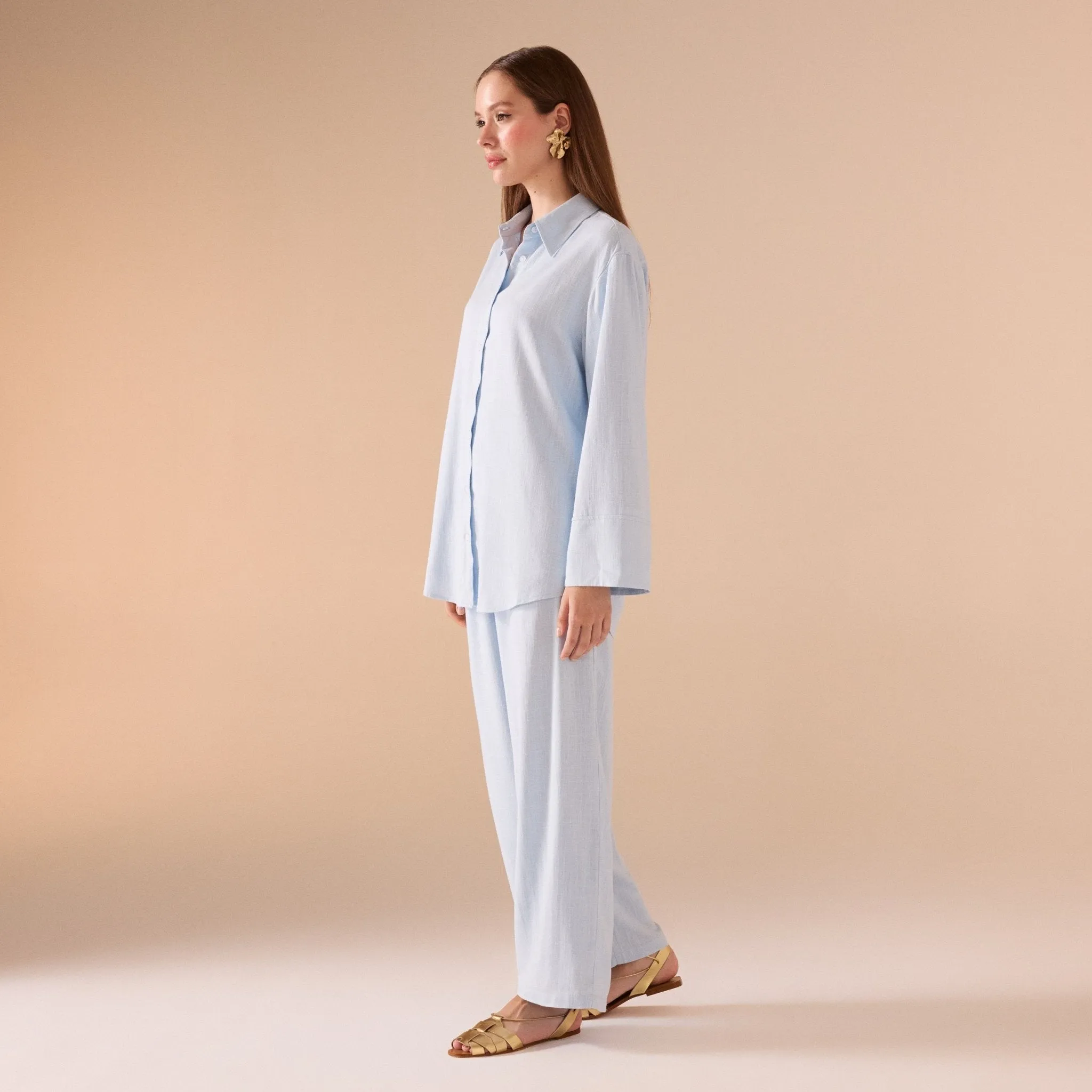 Long sleeve oversize linen shirt