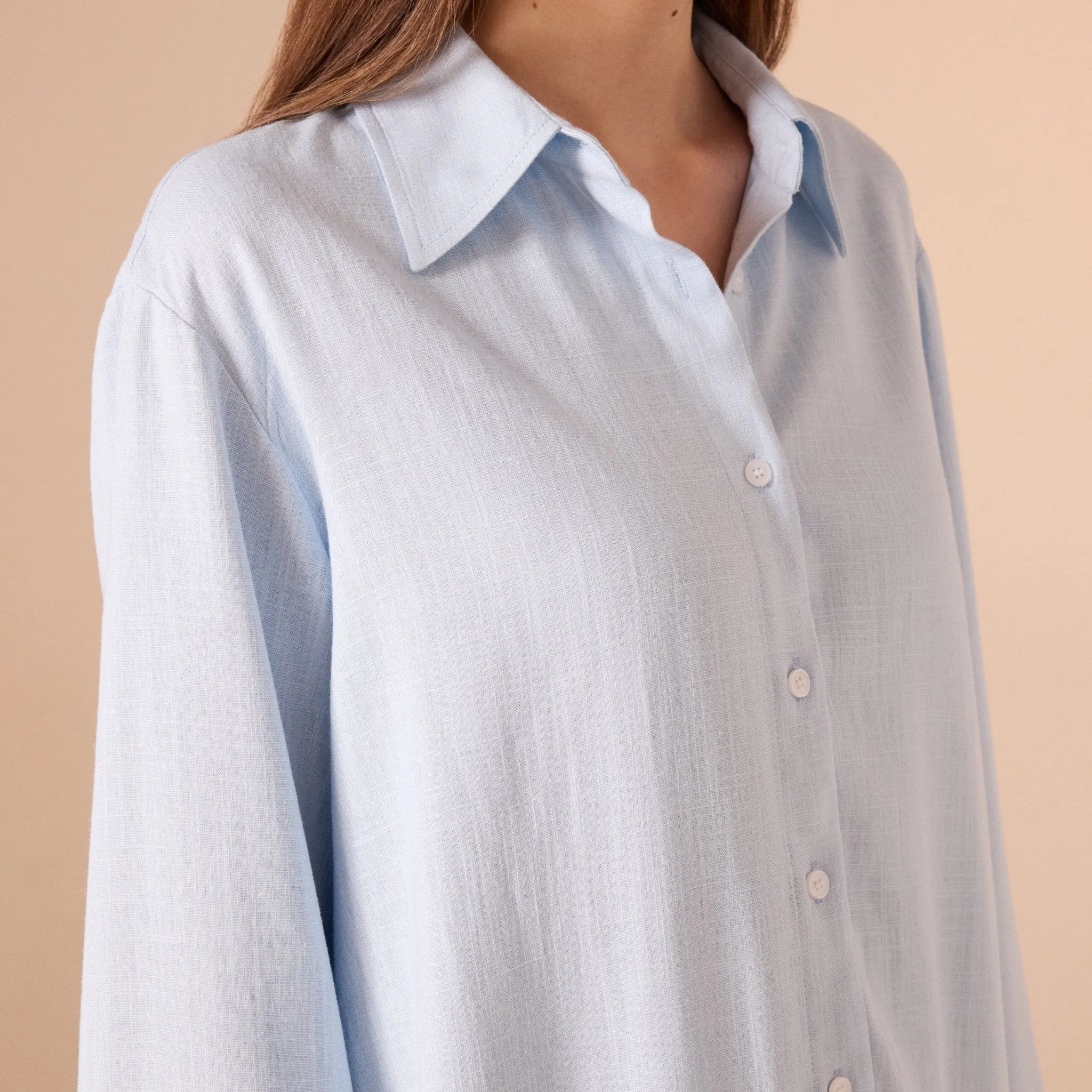 Long sleeve oversize linen shirt