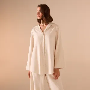 Long sleeve oversize linen shirt