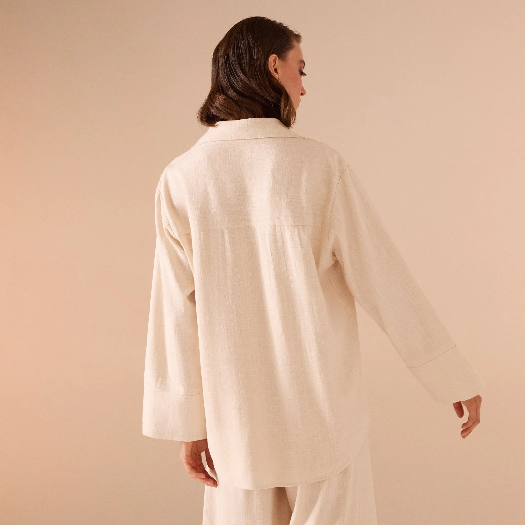Long sleeve oversize linen shirt