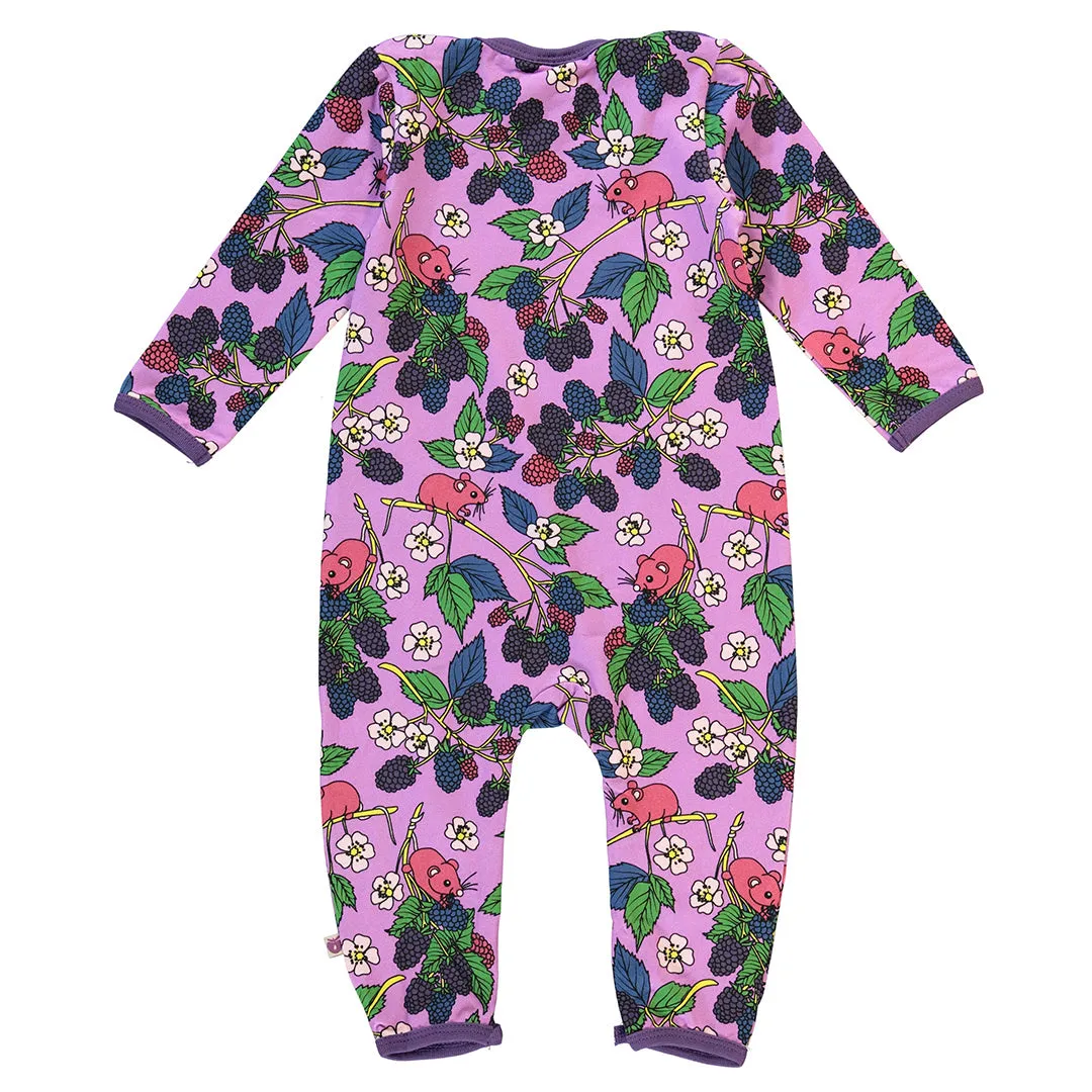 Long-sleeved baby suit with blackberries