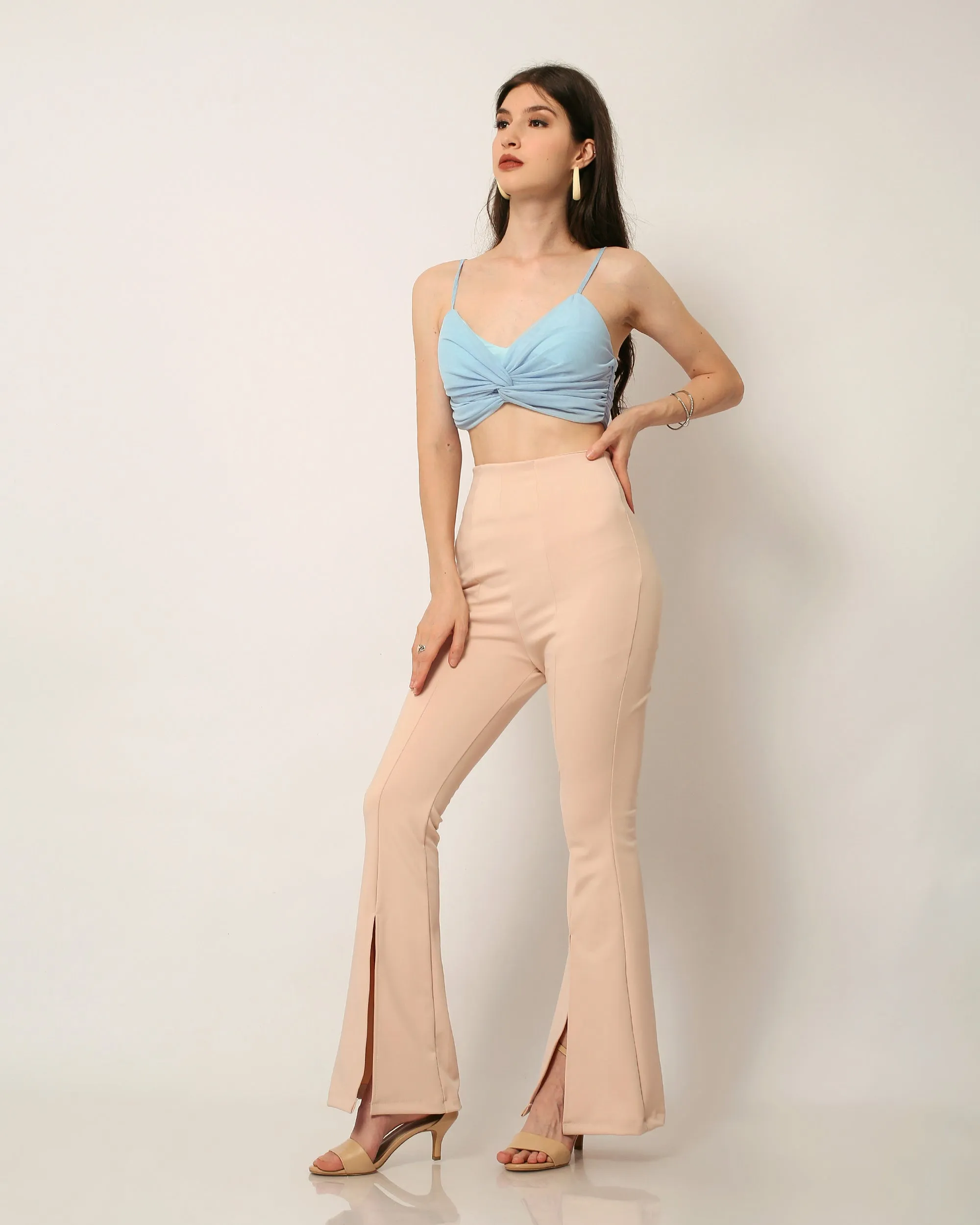 Malyne Mesh Bustier Top in Sky Blue