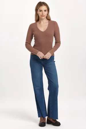 MARLOWE V-NECK TOP NUTSHELL