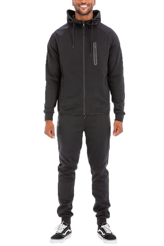 Men's Active Wear Lime Green Zipper Jacket & Pants Tracksuit