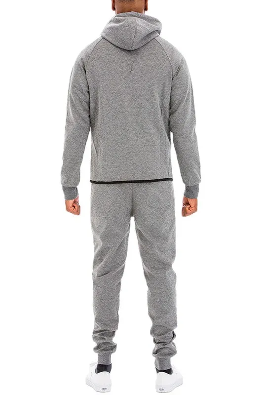 Men's Active Wear Lime Green Zipper Jacket & Pants Tracksuit