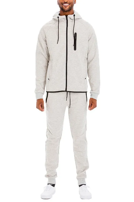 Men's Active Wear Lime Green Zipper Jacket & Pants Tracksuit