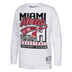 Mitchell & Ness Miami HEAT Tail Sweep Youth Long Sleeve Tee