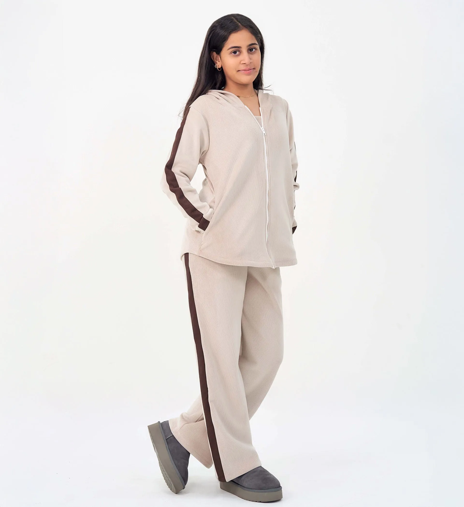 PREMIUM FAWN BONDED TRACKPANT