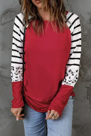 Red Striped Long Sleeve Top