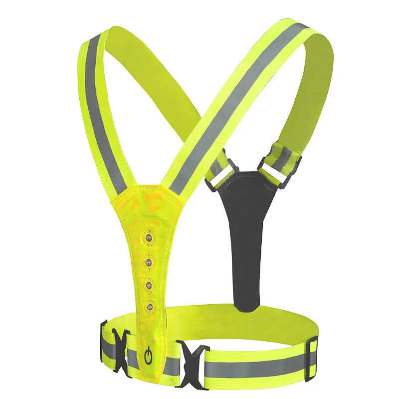 SMASYS Fluorescent Adjustable Belt Led Light Sport Running Safety Vests