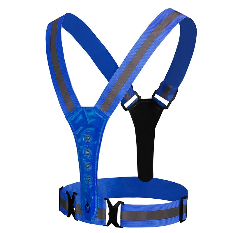 SMASYS Fluorescent Adjustable Belt Led Light Sport Running Safety Vests