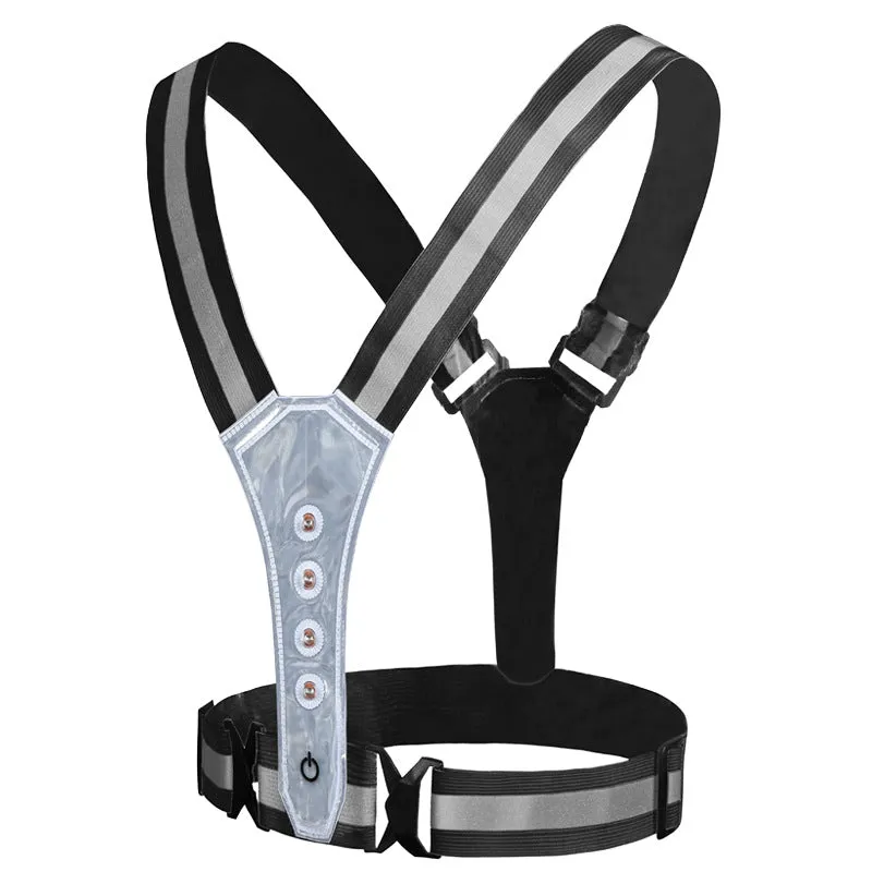 SMASYS Fluorescent Adjustable Belt Led Light Sport Running Safety Vests