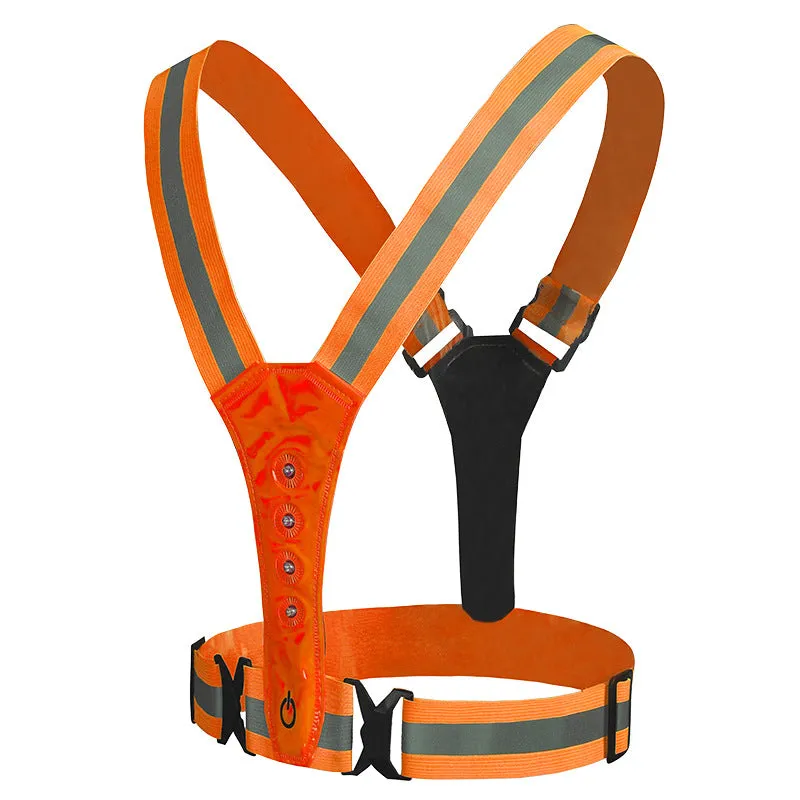 SMASYS Fluorescent Adjustable Belt Led Light Sport Running Safety Vests