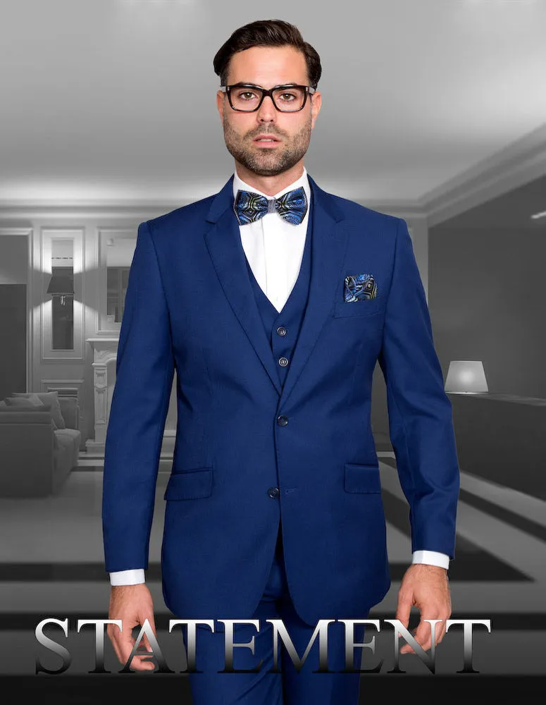 Statement 3 Piece Modern Fit Suit - Sapphire | 100% Wool | Super 150's