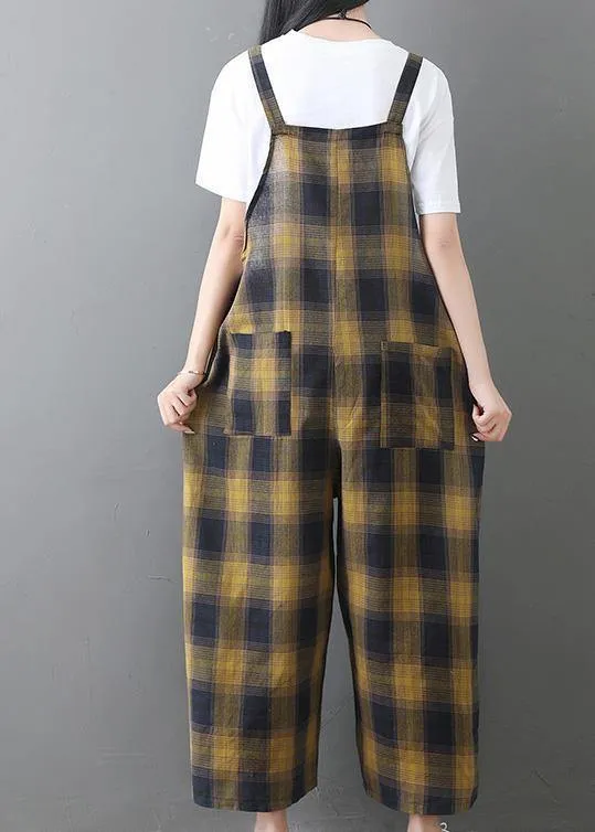 stylish cotton casual wild sleeveless jumpsuit crop pants