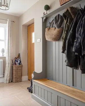 Tall Monks Bench with Oak Storage Seat