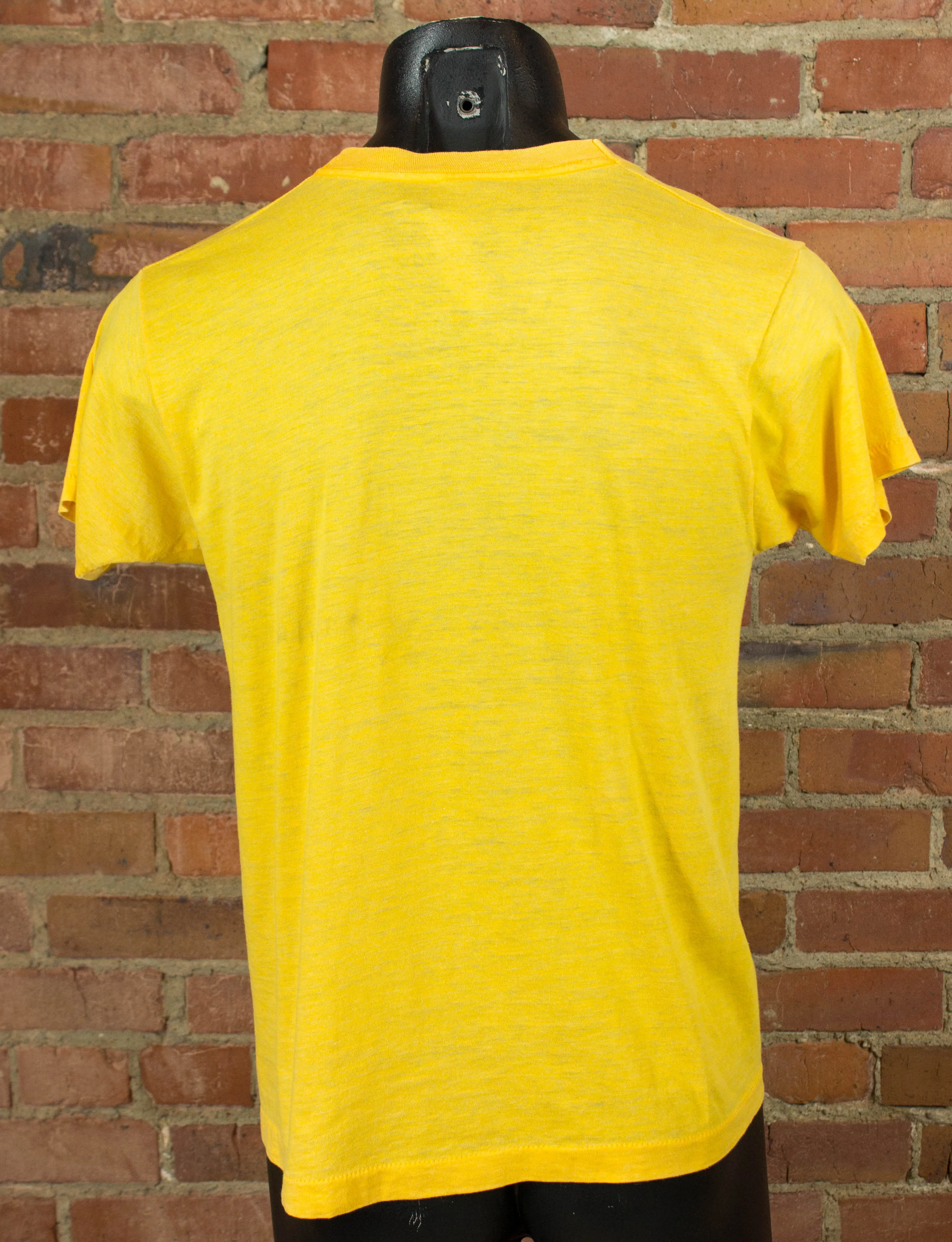 Vintage 80s Georgia Tech Hornets Yellow Graphic T Shirt Unisex Medium