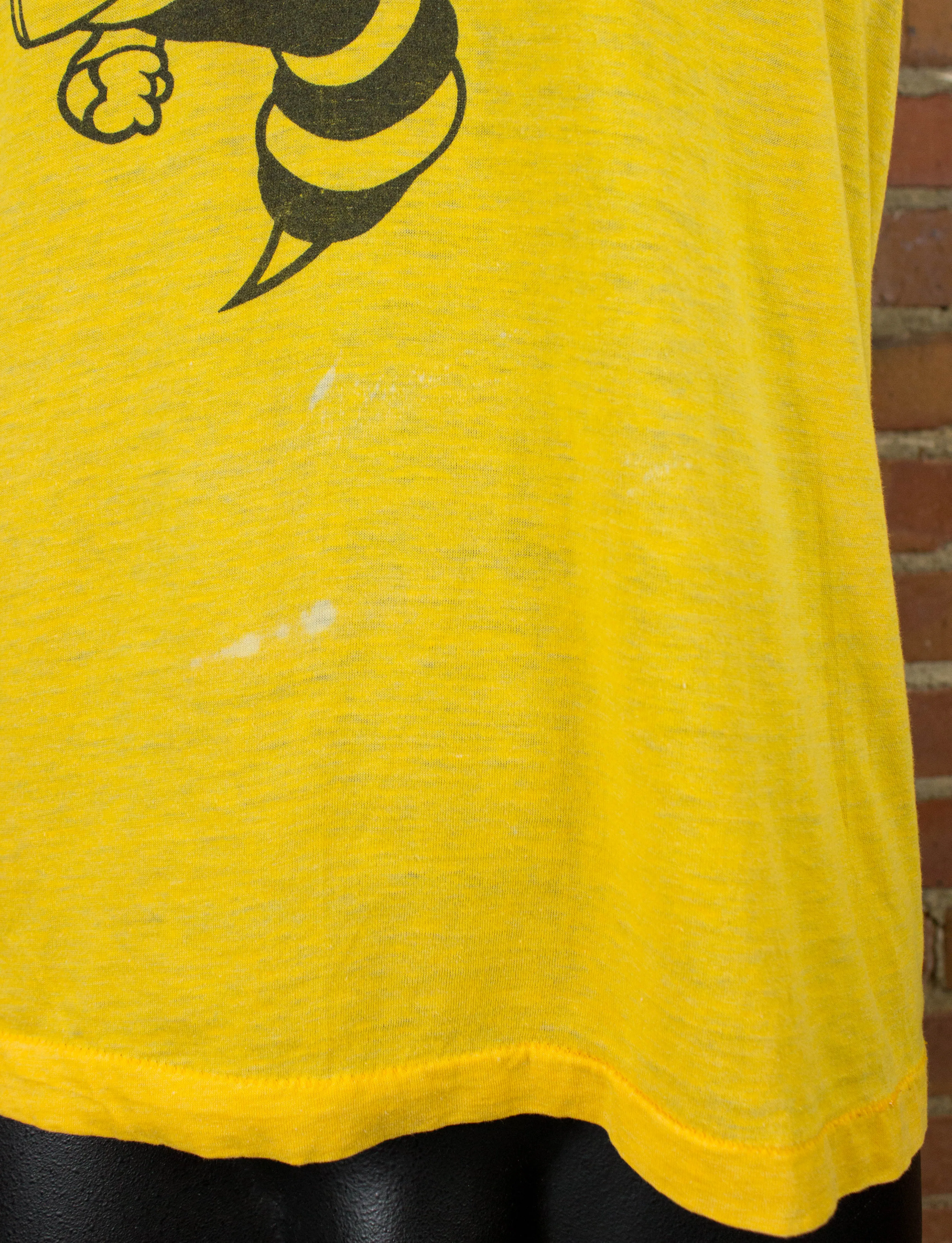 Vintage 80s Georgia Tech Hornets Yellow Graphic T Shirt Unisex Medium
