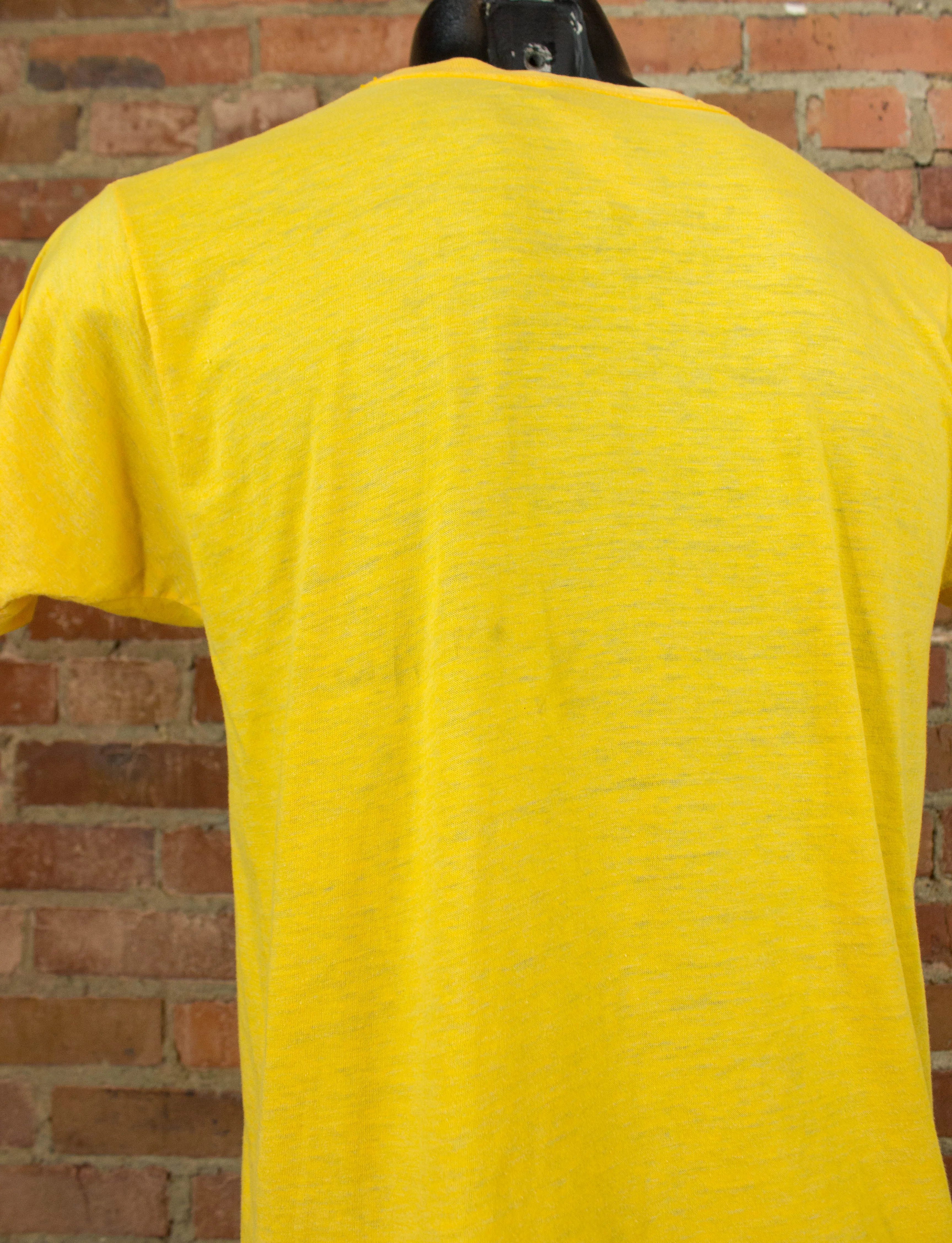 Vintage 80s Georgia Tech Hornets Yellow Graphic T Shirt Unisex Medium