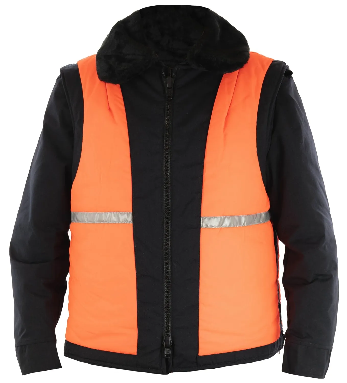 Women's Removable 3M Reflective Overvest and Underjacket (Navy Blue)